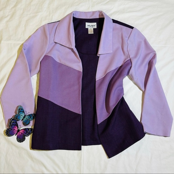 American Vintage Jackets & Blazers - Vintage 80s Blazer Purple / Lilac / Violet Size 16 Petite Vtg Lightweight
